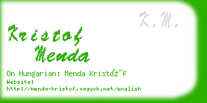 kristof menda business card